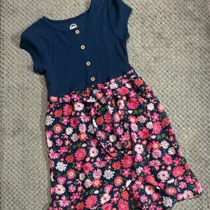Wonder Nation Navy and Pink Floral Dress